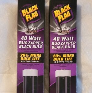 2 Pack Black Flag 40 Watt Bug Zapper Black Bulb BB-40BLK Insect Fly Mosquitoes